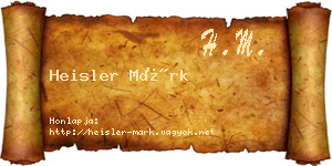 Heisler Márk névjegykártya